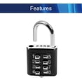 thumbnail image 3 of HUGFEGWE 8 Digit Combination Padlock Push Button Digital Lock for Suitcase Luggage Drawer Door Toolbox,Fixed Gym Cabinet Door Toolbox Padlock Gym Sports School and Employee Lock, Black UA824-6871, 3 of 7