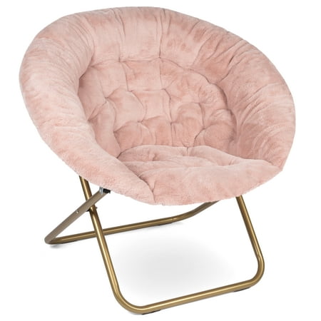 Milliard Cozy Chair / Faux Fur Saucer Chair for Bedroom / X-Large, Pink