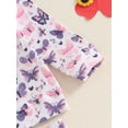 thumbnail image 7 of Suealasg Toddler Baby Girl Fall 2Pcs Outfits Dinosaur Butterfly Chicken Print Long Sleeve Sweatshirts Long Pants Set 6M 1T 2T 3T 4T Little Girls Autumn Clothes Set, 7 of 7