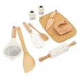 thumbnail image 1 of 10PCS Wooden Play Kitchen Accessories Toys with Chopping Board Spoon Shovel Pretend Cookware Cooking Utensils Play Set, 1 of 7