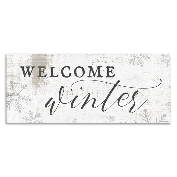 Stupell Industries Rustic Lodge Welcome Winter Snowflake Pattern Canvas Art, 24 x 10, by Lil' Rue