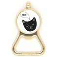 thumbnail image 1 of Black Cat Head Mewing Animal Beer Bottle Cap Opener Stainless Steel Key Chain, 1 of 3