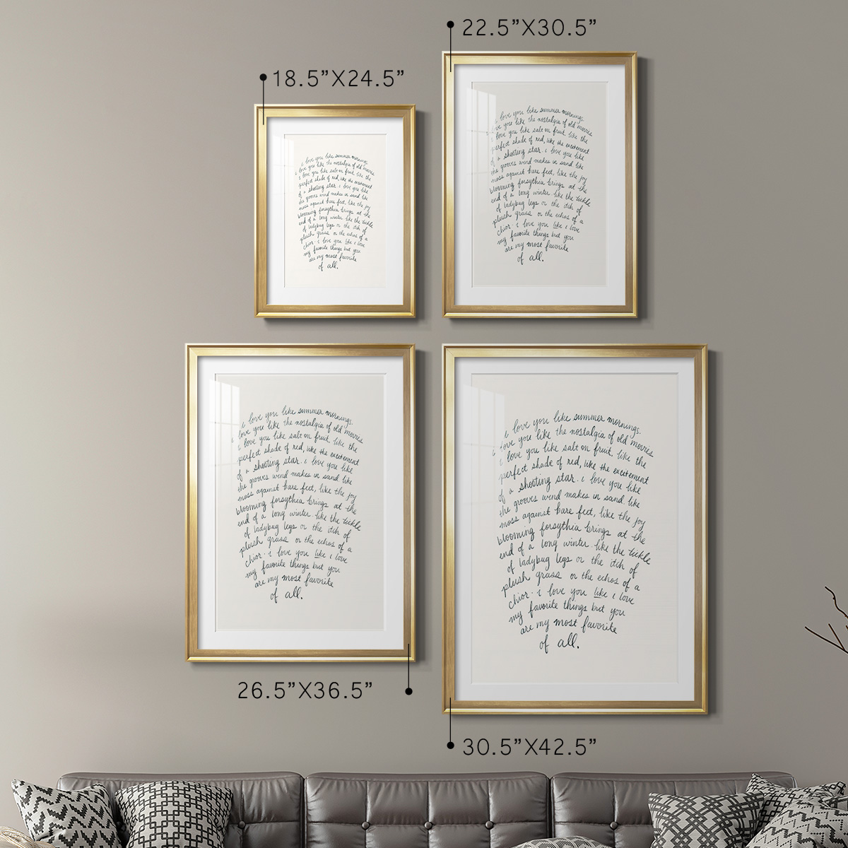 Wexford Home Letter to a Lover I Premium Framed Print, 30.5" x 42.5" - Ready to Hang, Gold (Set of 2)