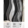 thumbnail image 6 of Sheer Curtains 45 Inch Length 2 Panels Set for Kitchen, Black Stripes Semi Sheer Curtains for Windows, Modern Simple Greyish Gradient Lines Voile Window Treatments Rod Pocket Curtain, 6 of 7