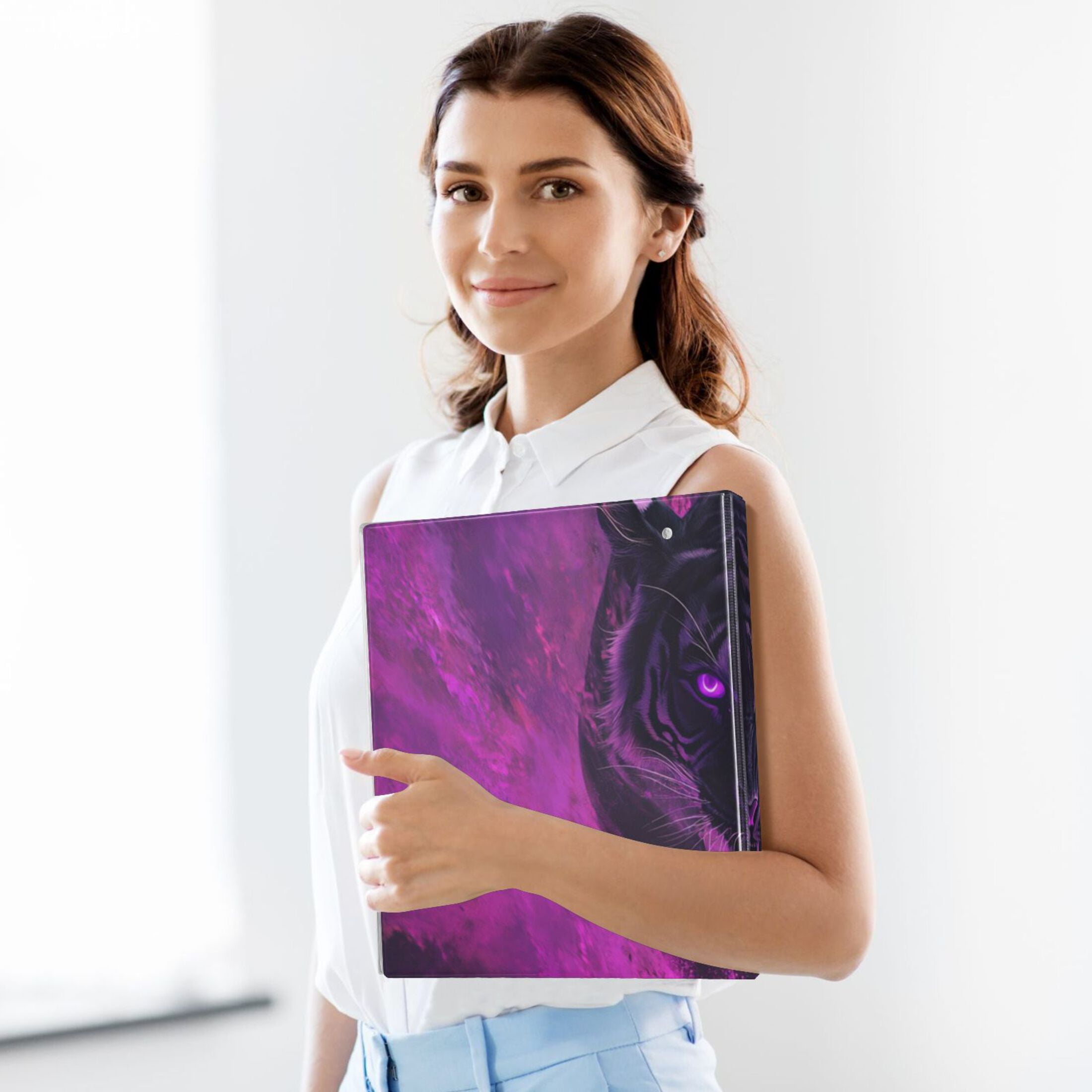 Fierce Tiger 3 Ring Binders 1.5 inch Hardcover File Folders with Interior Pockets A4 Size Organizer for School Office Hospital