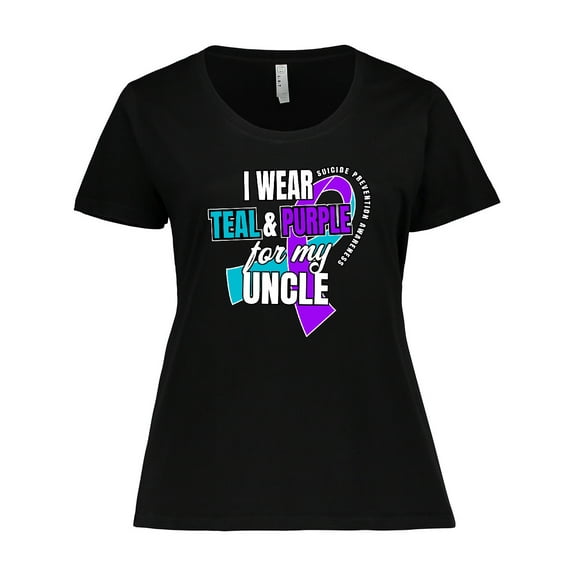 Inktastic Suicide Prevention I Wear Teal and Purple For My Uncle Women's Plus Size T-Shirt