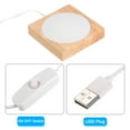 thumbnail image 3 of Uxcell 4" Wooden LED Light Base Wood Light Display Base Stand Lighting with Switch for Crystal Glass Warm White Square, 3 of 5