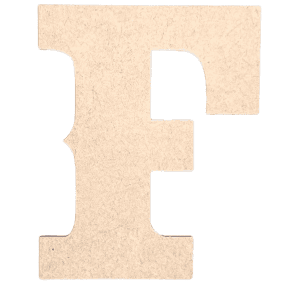 Krafty Supply 3" Tall Western Block - MDF Letter F | 1/4" Thick | Unfinished Wooden Letters | Craft Alphabet Initials