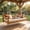 Wood, variant on Wooden Porch Swing Bed Twin Size with 4 Heavy Duty Ropes, Outdoor Hanging Daybed Swing Bench for 2 Person, Acacia Wood Farmhouse Patio Swing Chair for Porch, Backyard, Garden (Wood)