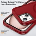 thumbnail image 6 of Designed for iPhone 15 Case, 3-in-1 Ultra Slim Protective Cover with Silicone+EVA+PC, Durable Shockproof Lightweight Magnetic Full Body Protection for iPhone 15, Red+Black, 6 of 8
