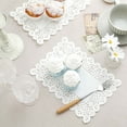 thumbnail image 2 of Efavormart 100 Pack Rectangle White Paper Doilies, Food Grade Lace Paper Placemats - 10"L X 7"W, 2 of 11
