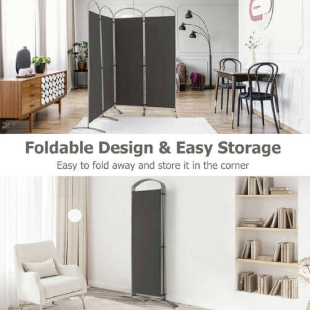 Resenkos Room Separator, Room Divider Panel,6.2Ft Folding 4-Panel Room Divider for Home Office Living Room -Gray