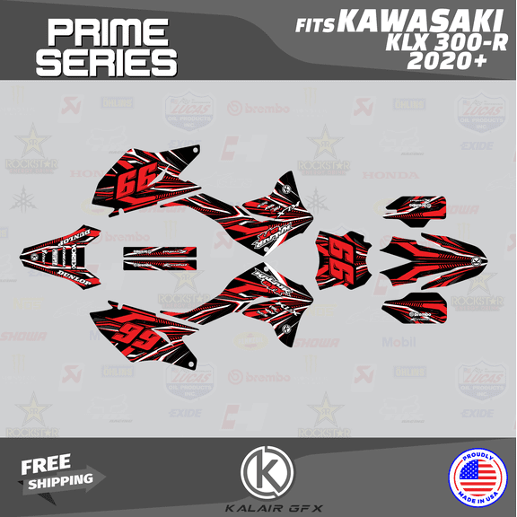 Kalair GFX Graphics Kit for Kawasaki KLX300R (2020-2022) Prime Series