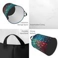 thumbnail image 2 of Balery Colorful Rainbow Glitter Cesta de ropa redonda con asas, impermeable, independiente, para ropa, juguetes, dormitorio y familia-Small, 2 of 6