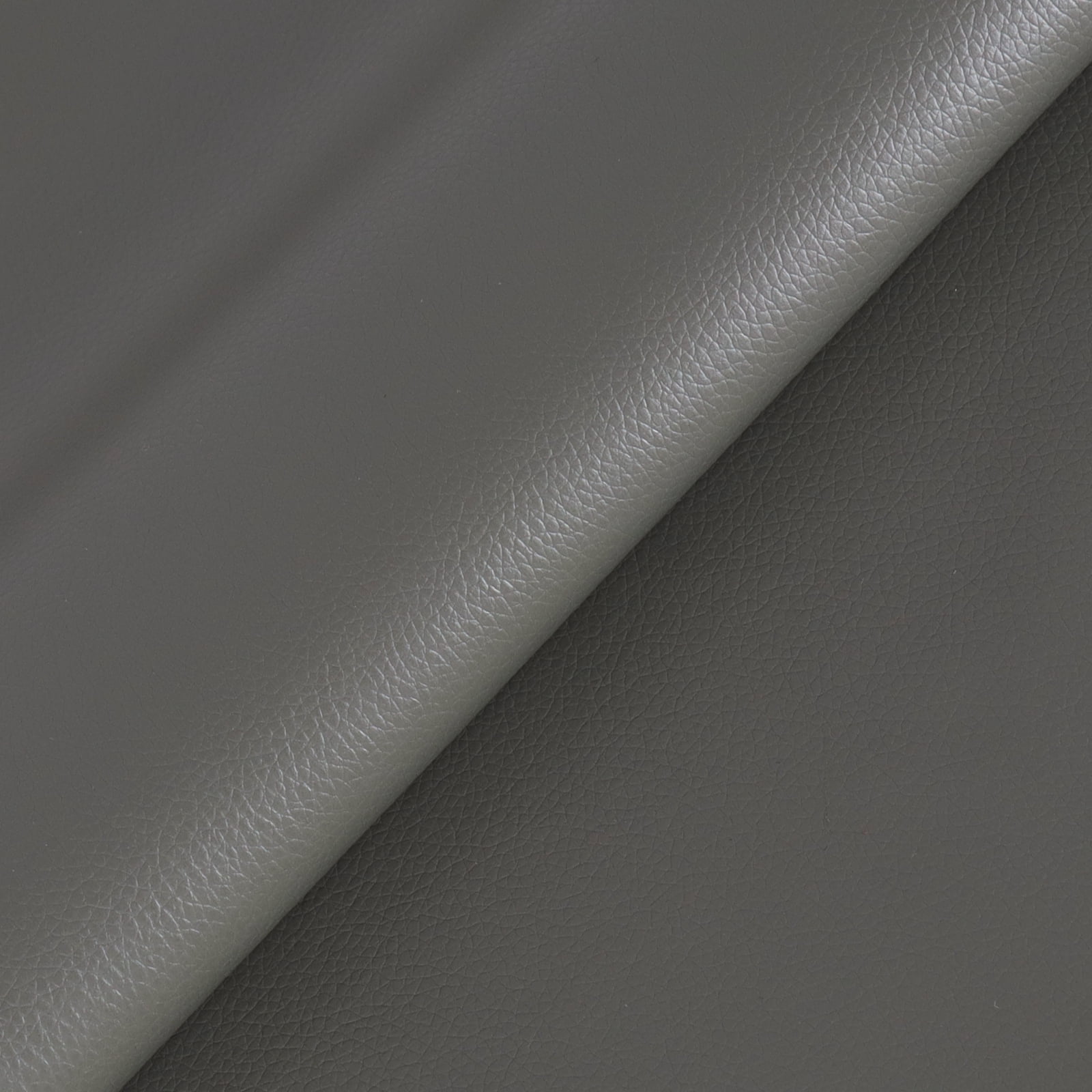 EdgeSeal Vinyl Synthetic Fabric Material Lichee Pattern Faux Leather Fabric by the Yard, Gray 54" x 36"