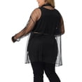 thumbnail image 4 of Unique Bargains Women's Plus Size Shirt Mesh Sheer Long Sleeve Blouses 3X Black, 4 of 6