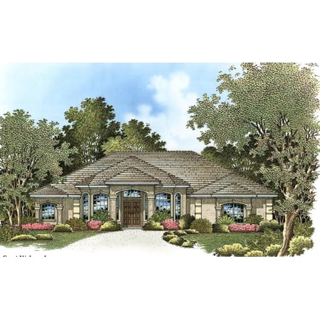 014-3200: CMU European 4 Bed, 3 Bath Luxury Home Plan, 3200 Sq Ft: Full Blueprints with License to Build by Home Plan Marketplace - Lesuto