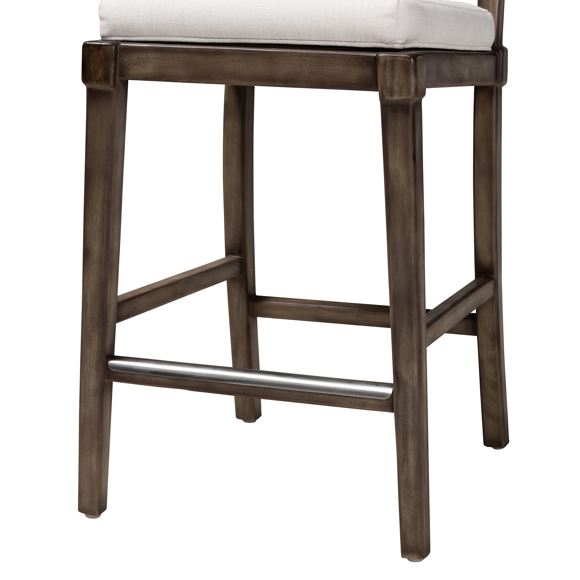 Bali & Pari Porsha Mahogany Wood & Seagrass BOHO Counter Stool, Natural Brown