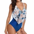 thumbnail image 1 of CAICJ98 Plus Size Swimsuit for Women Women Tummy Control Bathing Suits Halter One Piece Swimsuits Ruched Slimming 1 Piece Blue,L, 1 of 5