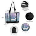 thumbnail image 2 of FORMRS Canvas Laptop Tote Bag for Women with 15.6" Computer Compartments Shoulder Handbag, Purple Night Deer, 2 of 7