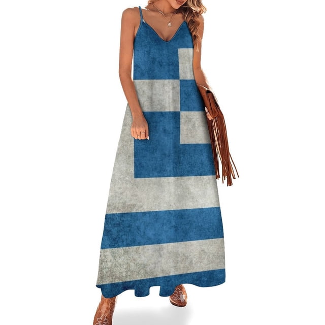 Nueva bandera de Grecia - Vestido retro vintage sin mangas Vestido de verano Vestido de verano para mujer