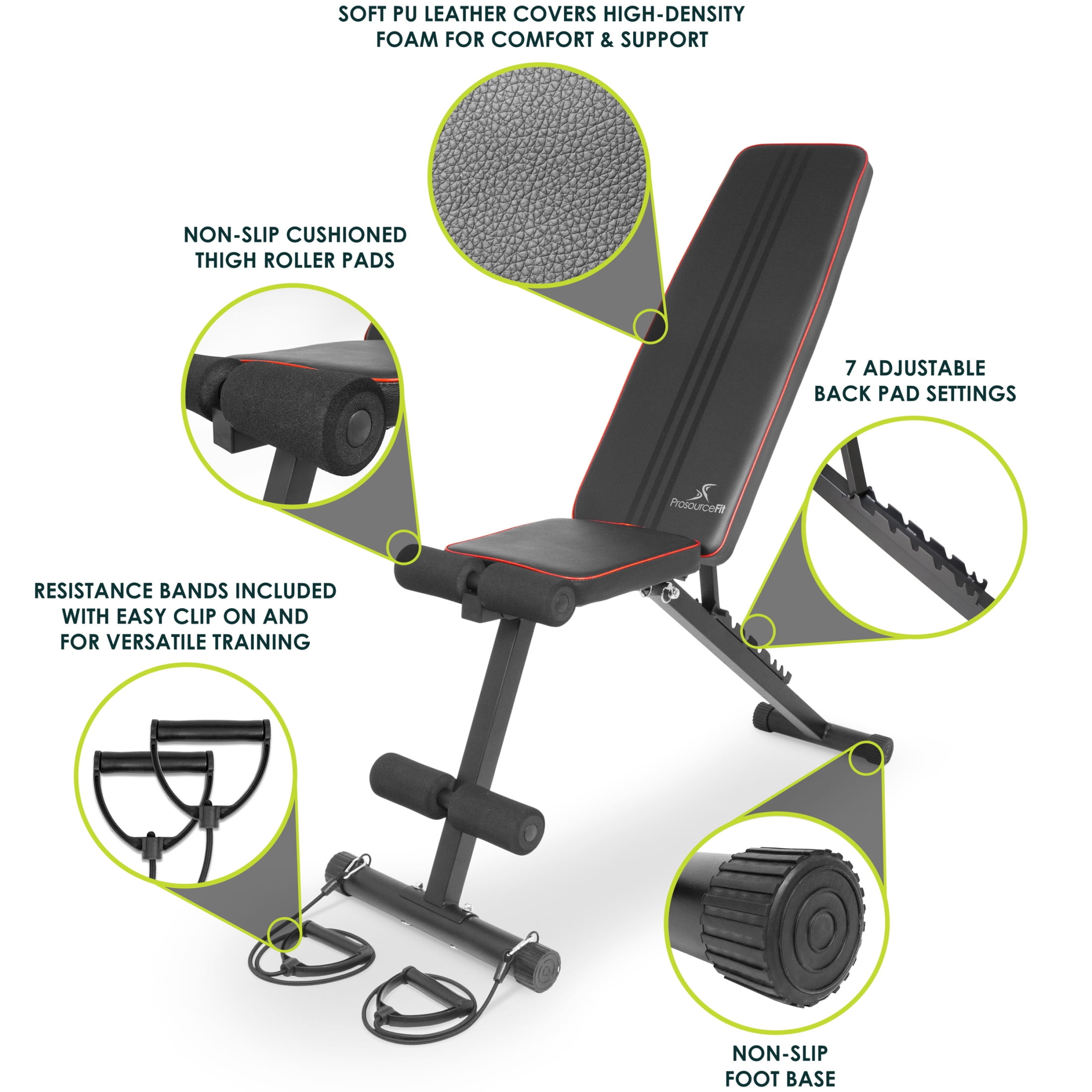 ProsourceFit Adjustable Weight Bench for Home and Gym Strength Training