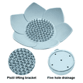 thumbnail image 3 of Paquete de 4 jaboneras con forma de flor de loto y soporte de silicona para drenaje, bandeja de jabón flexible antideslizante para ducha de baño, 3 of 5