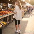 thumbnail image 6 of Women Fold Over Capri Leggings Y2K Low Rise Elastic Waist Cropped Pants Knee-Length Skinny Yoga Athletic Pants Black XL, 6 of 9