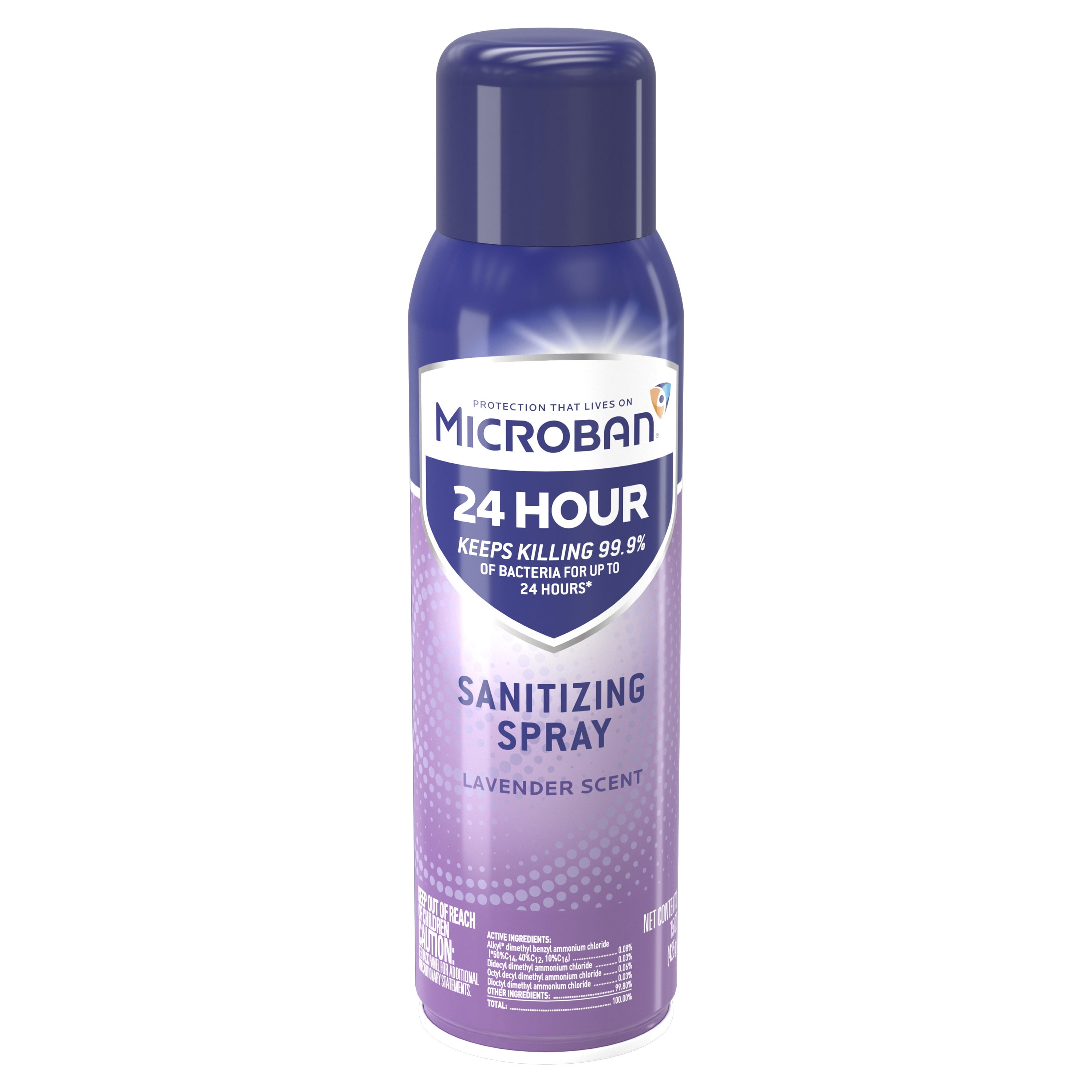 Microban 24 Hour Disinfectant Multi-Surface Sanitizing Spray, Lavender Scent, 15 fl oz