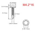 thumbnail image 2 of Tornillos autoperforantes 100 piezas Tornillos hexagonales para chapa de metal M4.2 * 16 mm Tornillos autoperforantes para chapa de acero inoxidable Tornillos autoperforantes de metal Tornillos para techos para fijación Abrazadera Hardware de construcción brillar Electrónica, 2 of 5