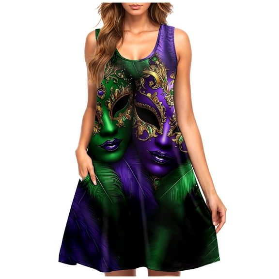 Uaswgudfs Sleeveless Embellished Midi Dress for Women - Feather & Bead Accents Party Sundress with Lightweight Flowy Fabric for Summer Casual Occasions