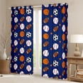 thumbnail image 2 of Homewish Ball Sport Lovers Black Out Curtains,Basketball Football Baseball Curtains Pack of 2 (42x63 Each),Deepblue White Browne Bedroom Curtains For Boys Kids,Ultra Soft Home Decor, 2 of 6