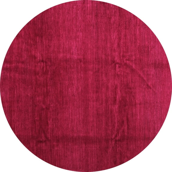 Ahgly Company Indoor Round Abstract Pink Contemporary Area Rugs, 6' Round
