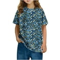 thumbnail image 1 of T-shirt Quotidien à Manches Courtes Décontracté pour Tout-Petit HVOBBTY, T-shirt à Imprimé pour Garçons Tout-Petits Enfants Mode Col Rond T-shirt à Imprimé à Manches Courtes Bleu Pâle, 13 Ans, 1 of 5