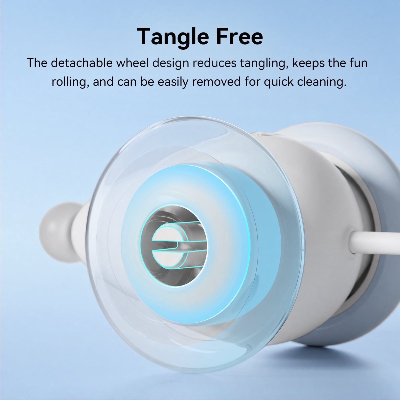 Cheerble Wicked Mouse Neo Automatic Interactive Cat Toy with Tail & LED Light, Milky Blue