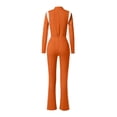 thumbnail image 3 of Womens Snow Suit Warm Winter Waterproof Insulated Snowsuit One Piece Ski Jumpsuit Front Zip Pockets Fashion Overall Orange 3XL, 3 of 8