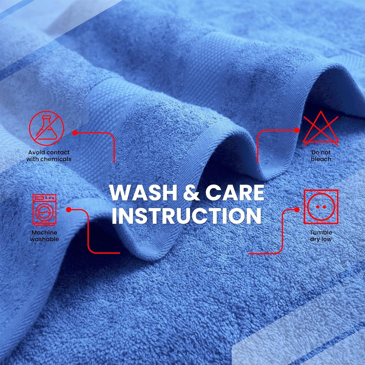 Infinitee Xclusives Premium Blue Bath Sheets Towels for Adults - Pack of 2 - Large Bath Towels 35x70