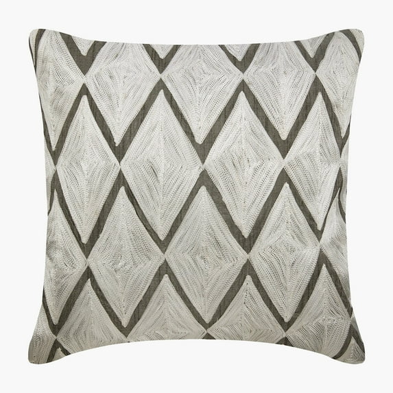 Cushion Covers, Charcoal Grey Decorative Zippered Throw Pillow Covers 16x16 inch (40x40 cm), Silk Cushion Cover, Geometric, Modern Pillow Covers For Couch - Diamond King