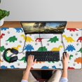 thumbnail image 4 of Long Mouse Pads for Desk,White Colorful Dinosaurs Paw Prints Desk Mats on Top Of Desks, Desk Mouse Pad Extra Large with 3mm Non-Slip Base and Stitched Edge for Gaming,Work,Home 47.3"x23.6", 4 of 5