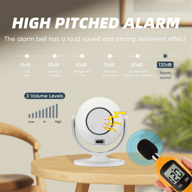 Indoor Sound and Light Infrared Alarm Human Body Induction Detector Anti-Theft Alarm Infrared Detector Remote Control