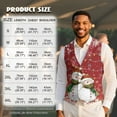 thumbnail image 7 of Yuyamidu Snowman Men's V-Neck Suit Vests Size 2XL Colorful Lights Formal Slim Fit Business Dress Vest Waistcoat with 3 Pockets for Suit or Tuxedo, Red Christmas, 7 of 7