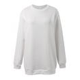 thumbnail image 3 of Girls Fall Winter Neck Pullover Shirt Dress Long Sleeve Ribbed Knit (White), 3 of 5