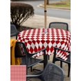 thumbnail image 5 of Outdoor Tablecloth with Umbrella Hole for Patio/Picnic/Party/Camping, Red Plaid Waterproof Table Cloth Square Cover Washable, Modern Minimalist Geometric Gingham Checkered (60"x 60"), 5 of 8