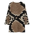 thumbnail image 3 of Brown Snake Pattern Loose Dress Evening Dress Summer Dresses for Women Luxury Dress Long Sleeved Dress, 3 of 4