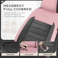 thumbnail image 5 of Coverado Luxury Leather Car Seat Covers Full Set 5 Seats, Automotive Front and Rear Mesh Seat Covers for SUV Sedan Truck, Pink & Black, 5 of 7