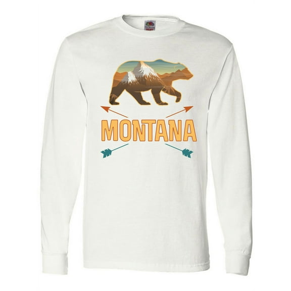 Inktastic Montana Vacation Bear Silhouette Long Sleeve T-Shirt
