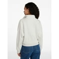 thumbnail image 3 of Time and Tru Women's Quarter Button Fleece Top with Long Sleeves, Size XS-XXXL, 3 of 5