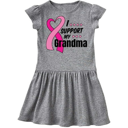 

Inktastic Breast Cancer Awareness I Support My Grandma Pink Ribbon Gift Toddler Girl Dress