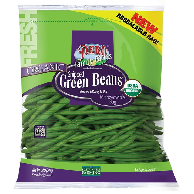 Pero Family Farms Organic Snipped Green Beans, 28oz.