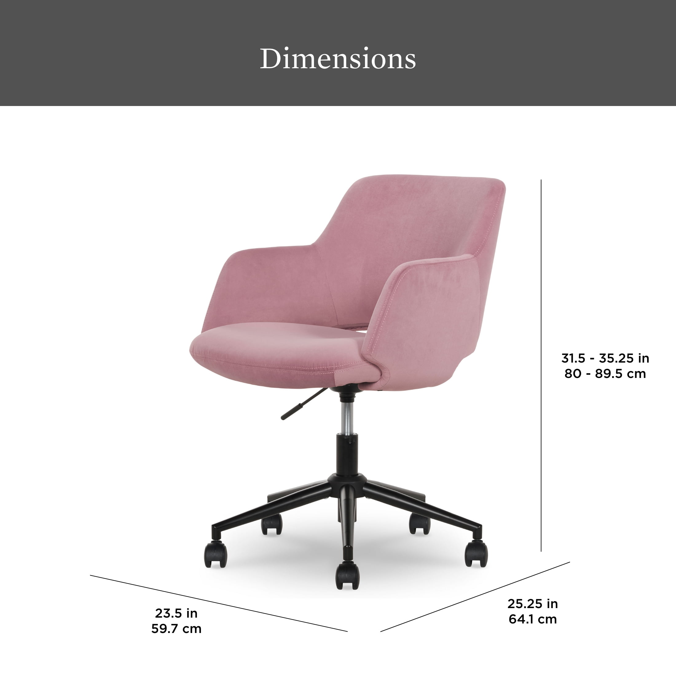 Better Homes & Gardens Lillian Office Chair, Rose